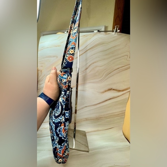 Triple Zip Hipster Vera Bradley Crossbody Bag - Blue And Orange - Picture 4 of 12